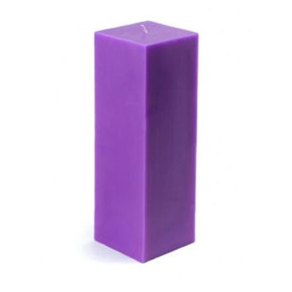 Zest Candle CPZ-159-12 3 x 9 in. Purple Square Pillar Candle, 12PK CPZ-159_12 - main